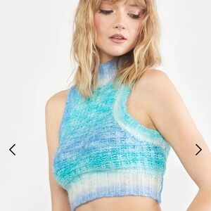 NWT  Blue and White Ombre Knit Tank Top SMALL For Love & Lemons Rosa Top Dup
